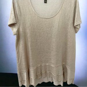 Melissa Paige Tan Top Ruffled Bottom Sz XL